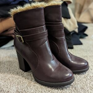 Maroon Ankle Boots Size 9